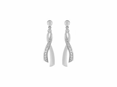 Loumya Gold "Or" | Boucles d'Oreilles | Or Blanc 9K | Oxyde de Zirconium | 39SF33GZ