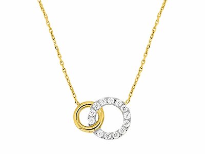 Loumya Gold "Or" | Collier | Or Jaune 9K | Bicolore | Oxyde de Zirconium | 393056.Z3