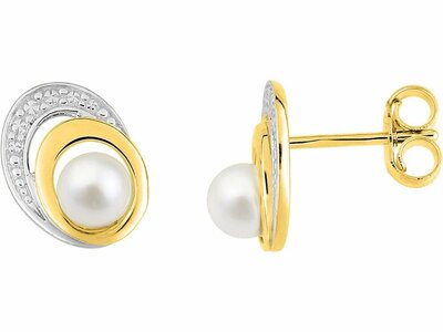 Loumya Gold "Or" | Boucles d'Oreilles | Or Jaune 9K | Bicolore | Perles d'Eau Douce |297160.P3