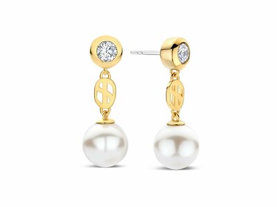 Ti Sento | Boucles D'Oreilles | Plaqué Or | Perles Synthétique | 78096YP