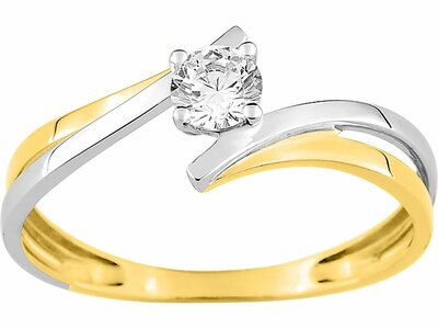 Loumya Gold "Or" | Bague | Or Bicolore 9K | Oxyde de Zirconium | 09SA808BZ
