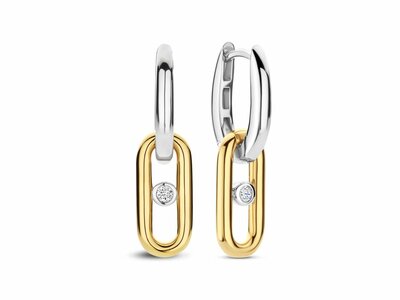 Ti Sento | Boucles D'Oreilles | Argent | Plaqué Or | Oxyde De Zirconium |  78110ZY