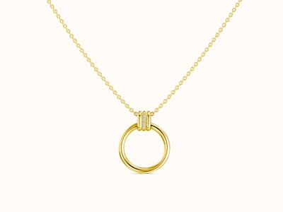 Diamanti Per Tutti | Collier | Plaqué Or | Diamants 0.012cts | M2800-3S3