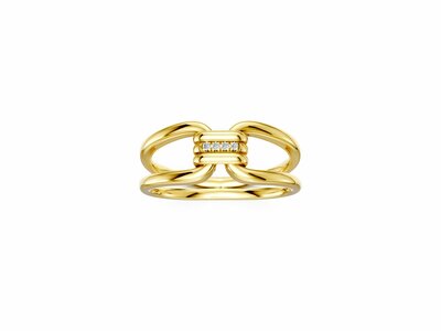 Diamanti Per Tutti | Bague | Plaqué Or | Diamant | M2810-3S5
