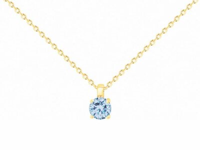Loumya Silver | Collier | Plaqué Or | Oxyde de Zirconium | Bleu Topaze | 76700177
