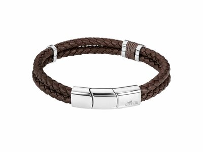 Lotus Style | Bracelet | Acier | Cuir | Brun | LS2529/2/2
