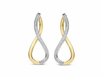 Ti Sento | Boucles d'Oreilles | Argent | Plaqué Or | Oxyde de Zirconium | 78087ZY