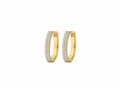 Naiomy Silver | Boucles d'Oreilles | Créoles | Plaqué Or | Oxyde de Zirconium | N5N59