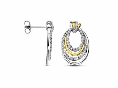 Naiomy Silver | Boucles d'Oreilles | Argent | Bicolore | Oxyde de Zirconium | N6N53