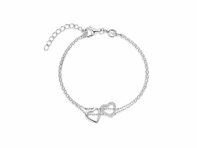 Naiomy Silver | Bracelet | Argent | Oxyde de Zirconium | Coeurs | N6H56