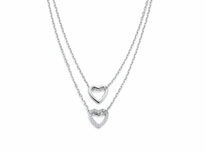 Naiomy Silver | Collier | Argent | Oxyde de Zirconium | Coeurs | N6H53