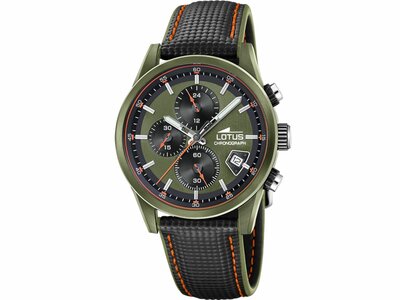 Lotus | Homme | Acier Inoxydable | Cuir | Chrono | 19091/3