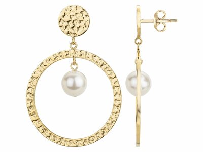 Loumya Steel | Boucles d'Oreilles | Acier Inoxydable | Perles Synthé. | Doré | 842-254.J