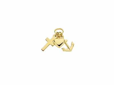 Loumya Gold "Or" | Pendentif | Or Jaune | Foi Espérance Charité | AH0065B