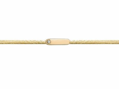La Garçonne Diamant | Bracelet | Plaqué Or | Cuir Doré | Diamant 0.015ct | 26300055