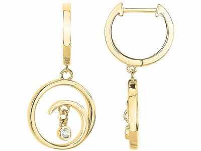 La Garçonne Diamant | Boucles d'Oreilles | Créoles | Plaqué Or | Diamants 0.030ct | 26400064