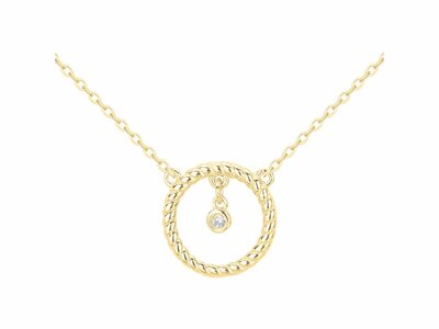 La Garçonne Diamant | Collier | Plaqué Or | Diamant 0.015ct | 26700086