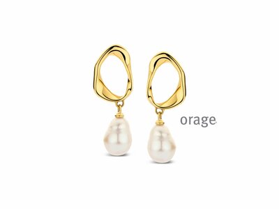 Orage | Boucles d'Oreilles | Plaqué Or | Perle | BC154