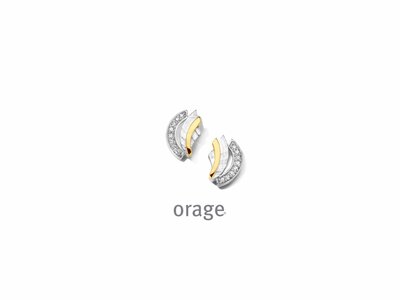 Orage | Boucles d'Oreilles | Argent Bicolore | Oxyde de Zirconium | BC157