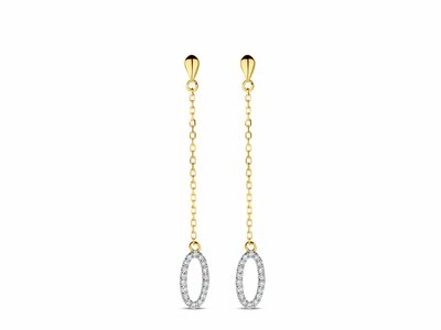 Loumya Gold "Or" | Boucles d'Oreilles | Or Jaune | Bicolore | Diamants 0.065ct | AE0334D