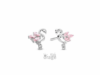 Orage Kids | Boucles D'Oreilles | Argent | Flamant Rose | K2801
