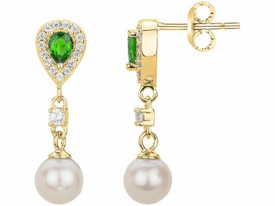 Loumya Silver | Boucles d'Oreilles | Plaqué Or | Oxyde de Zirconium | Perles | 76400545