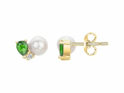 Loumya Silver | Boucles d'Oreilles | Plaqué Or | Oxyde de Zirconium | Perles | 76400549