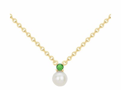 Loumya Silver | Collier | Plaqué Or | Oxyde de Zirconium | Perle d'Eau Douce | 76700548